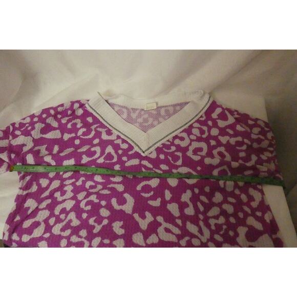 Bib! Women's Oversized XL Tunic Top Waffle Design V-Neck Made in USA - Picture 7 of 16